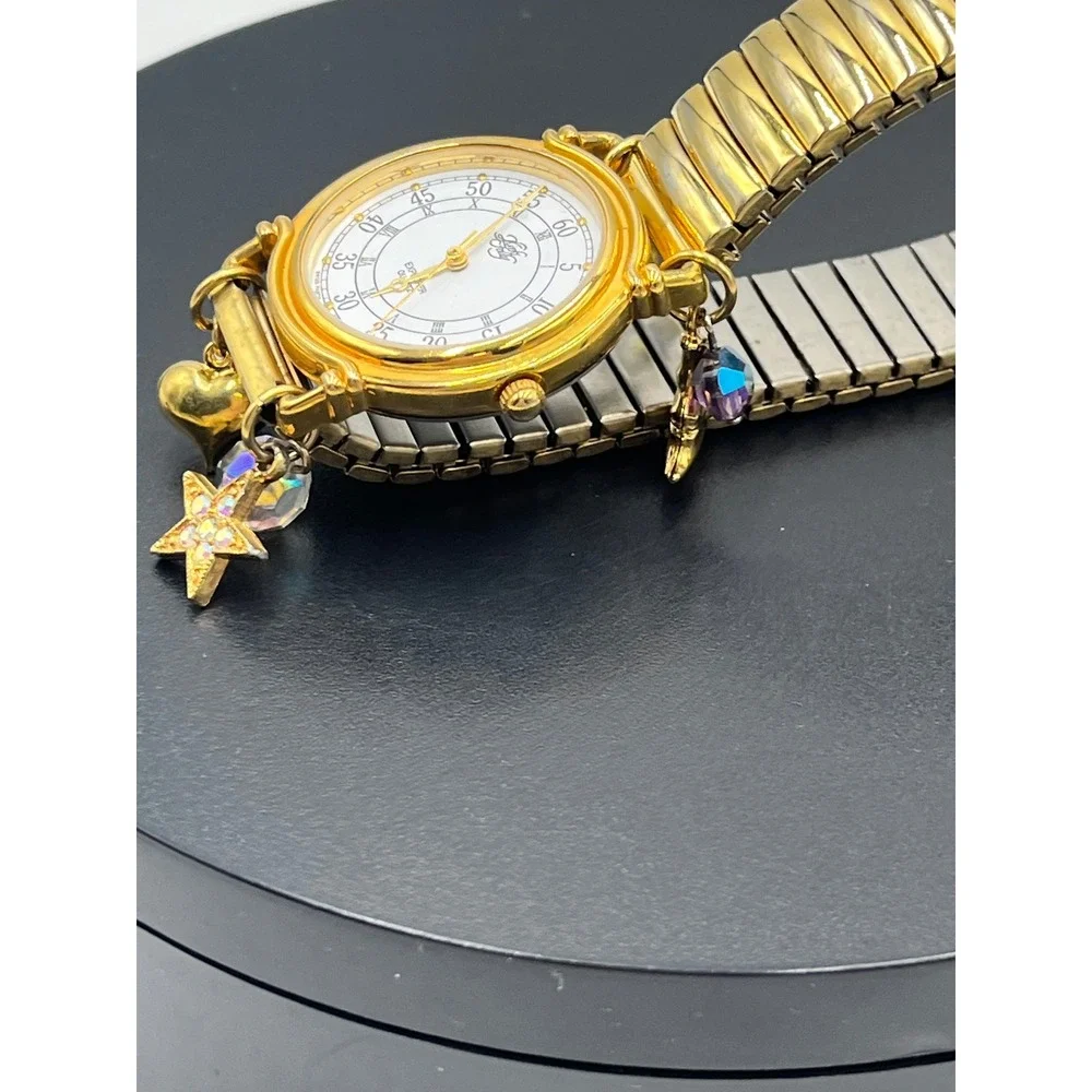 Kirks Folly Explorer Quartz Dangling Charm Expandable Band Watch New Battery